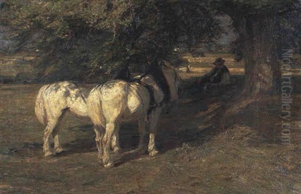 Mittagsruhe Oil Painting by Friedrich Eckenfelder