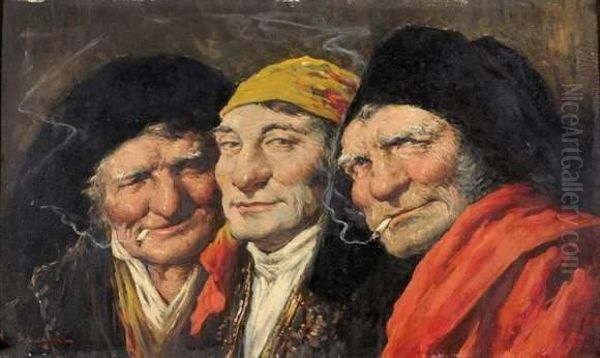 Les Trois Flibustiers Oil Painting by Roman Arregui