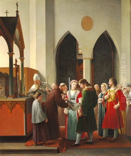 A Scene From The Tragedy Of Axel Og Valborg Oil Painting by Christoffer Wilhelm Eckersberg