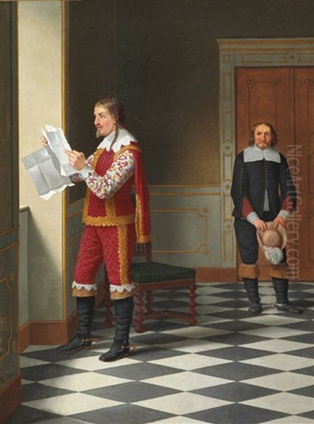 Christian Iv Discovers The Forgery Of A Document Oil Painting by Christoffer Wilhelm Eckersberg