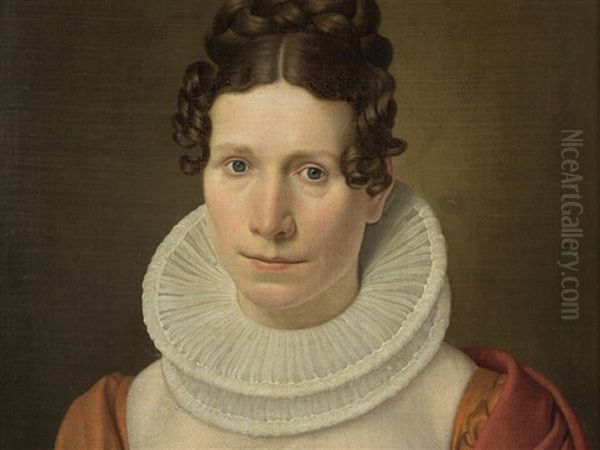 Cathrine Elisabeth Fjellerup Oil Painting by Christoffer Wilhelm Eckersberg