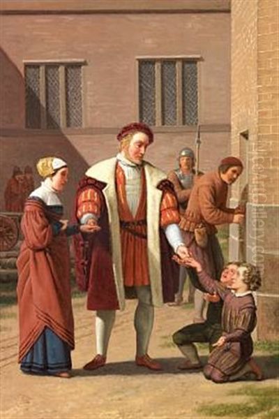 Frederik I Udloser Sten Stures Enke Og Sonner Af Faengslet Oil Painting by Christoffer Wilhelm Eckersberg