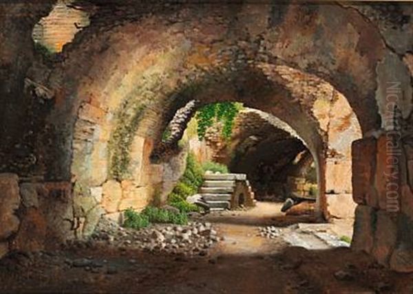 En Hvaelvet Gang I Colosseum Oil Painting by Christoffer Wilhelm Eckersberg