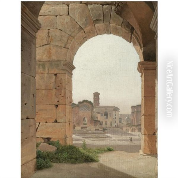 Forum Romanum Set Fra Colosseum Oil Painting by Christoffer Wilhelm Eckersberg