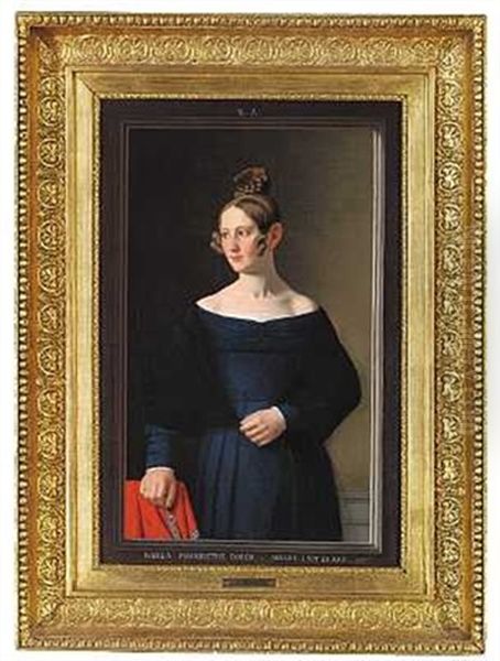 Portraet Af Jomfru Karen Margrethe Borch, Senere Fru Schiotz by Christoffer Wilhelm Eckersberg