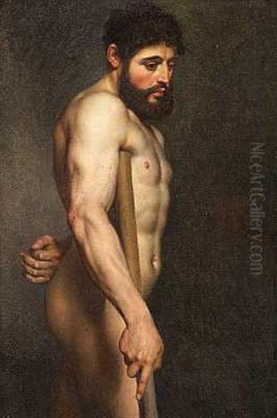 Mandlig Modelfigur Oil Painting by Christoffer Wilhelm Eckersberg