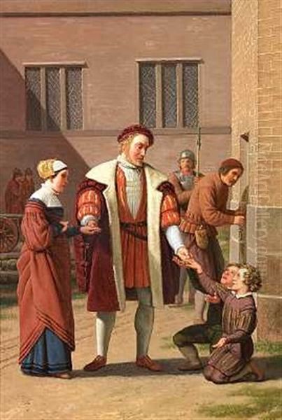 Frederik I Udloser Sten Stures Enke Og Sonner Af Faengslet Oil Painting by Christoffer Wilhelm Eckersberg