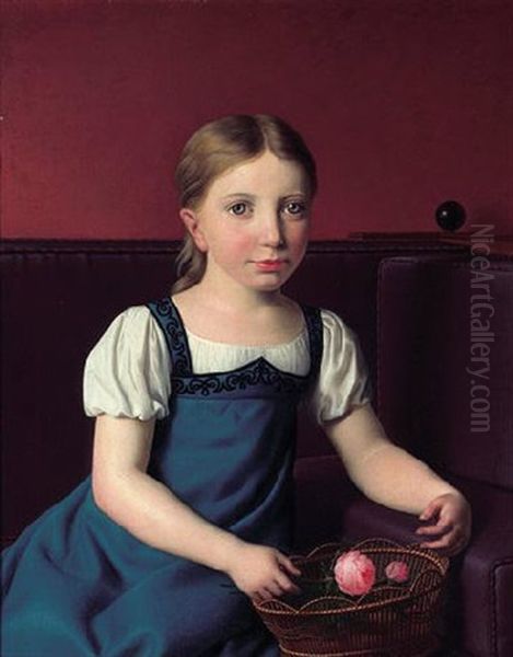 Portrait Of Bertha Henriette Frederikke Von Lovenskiold Oil Painting by Christoffer Wilhelm Eckersberg