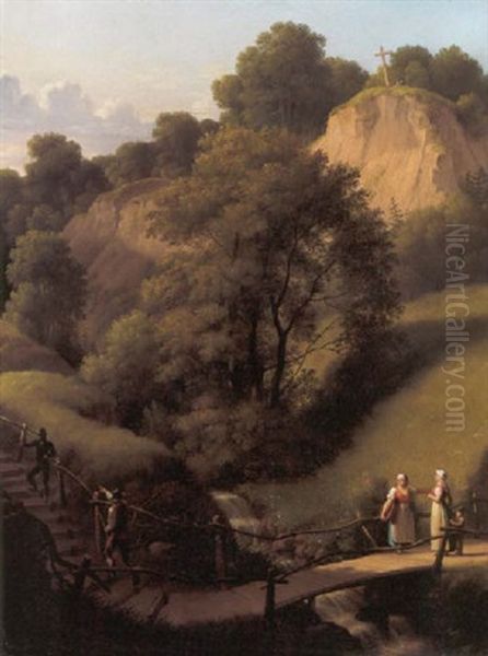 Korsklinten Ved Liselund Pa Moen by Christoffer Wilhelm Eckersberg