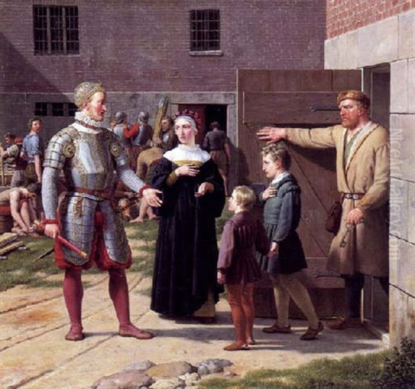 Kong Frederik I Befrier Den Svenske Rigsforstander Steen Stures Gemalinde Christine Gyllenstierna Oil Painting by Christoffer Wilhelm Eckersberg