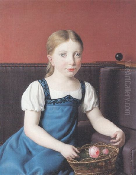 Portraet Af Bertha Henriette Frederikke Vion Lovenskiold Oil Painting by Christoffer Wilhelm Eckersberg