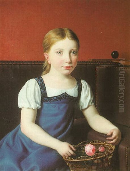 Portrait Of Berth Henriette Frederikke Von Lovenskjold Oil Painting by Christoffer Wilhelm Eckersberg