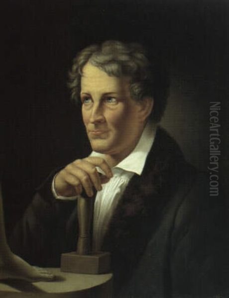 Portraet Af Bertel Thorvaldsen Oil Painting by Christoffer Wilhelm Eckersberg