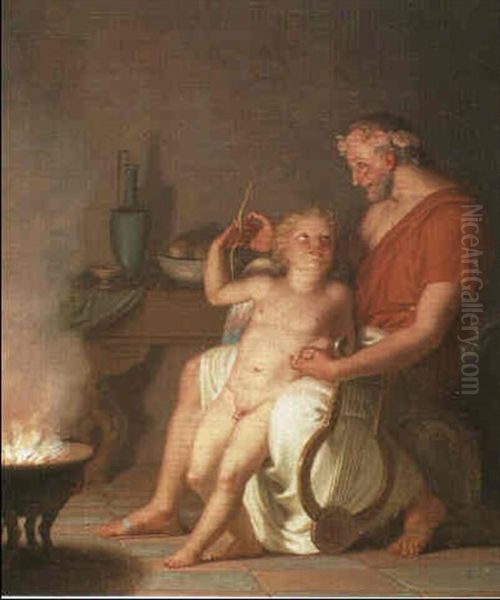 Cupido Hos Anacreon Oil Painting by Christoffer Wilhelm Eckersberg