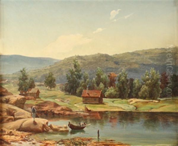 Sommerlandskap Oil Painting by Johan Fredrik Eckersberg