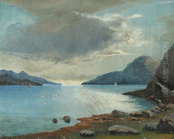 Fjordlandskap Oil Painting by Johan Fredrik Eckersberg