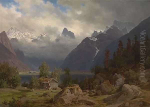 Landskap Fra Romsdalen Oil Painting by Johan Fredrik Eckersberg