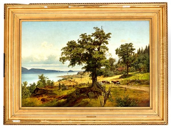 Landskap Fra Kristianiafjorden Oil Painting by Johan Fredrik Eckersberg