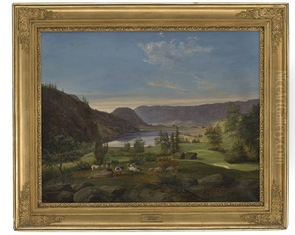 Landskap Med Gjetere Oil Painting by Johan Fredrik Eckersberg