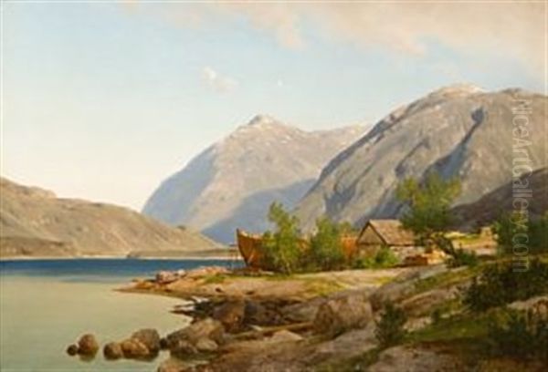 Vestlandsfjord Oil Painting by Johan Fredrik Eckersberg