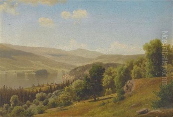 Landscape In Norway Oil Painting by Johan Fredrik Eckersberg