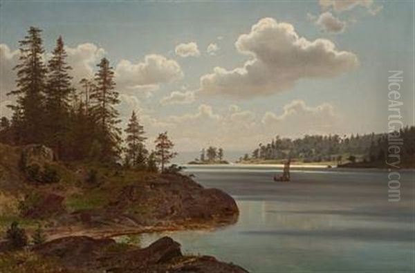 En Aften Pa Fjorden Oil Painting by Johan Fredrik Eckersberg