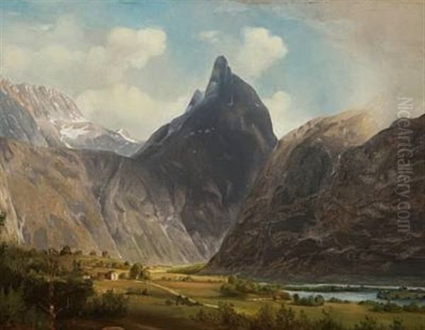 Romsdalshorn Oil Painting by Johan Fredrik Eckersberg