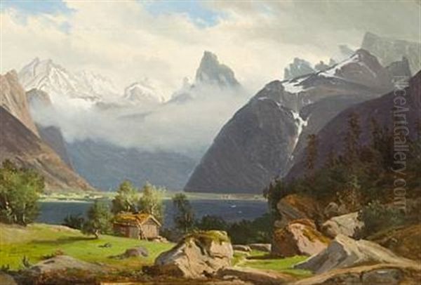 Landskap Fra Romsdalen Oil Painting by Johan Fredrik Eckersberg