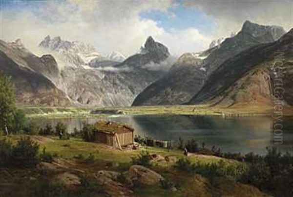 Romsdalshorn Oil Painting by Johan Fredrik Eckersberg