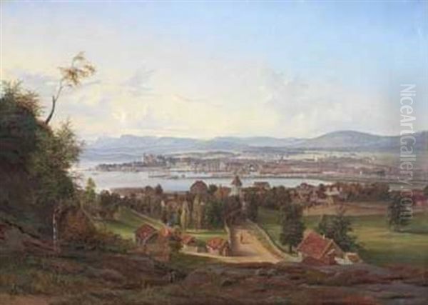 Utsikt Over Christiania Sett Fra Ekebergbakken Oil Painting by Johan Fredrik Eckersberg