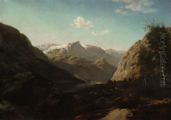 Host I Fjellet Oil Painting by Johan Fredrik Eckersberg