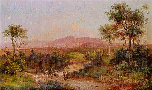 Paesaggio Animato Da Personnaggi Oil Painting by Georg Maria Eckert