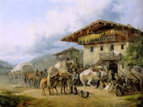 Vor Der Hufschmiede by Henri-Ambros Eckert