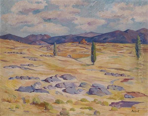 Landschaft Bei Sagovia (alt. Castillien) Oil Painting by Robert Eckert