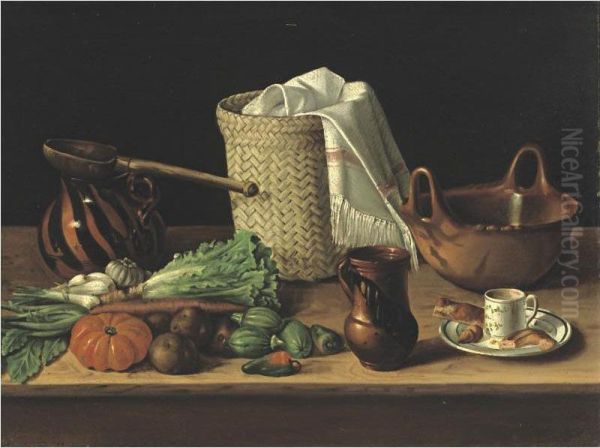 Still Life With Pitcher And Bowl Oil Painting by Jose Agustin Arrieta