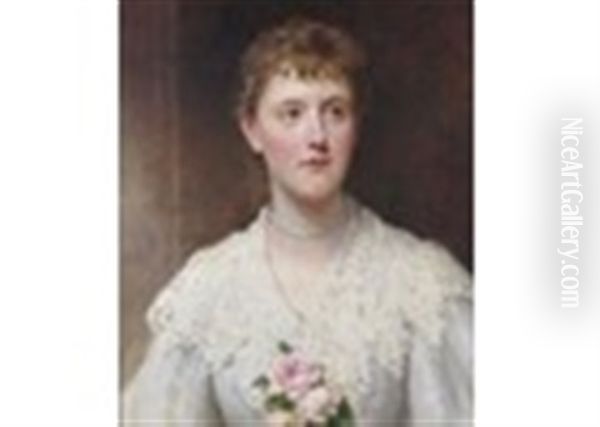 Portrait Of Eleanor Frederica Fisher-rowe (d.1958) Oil Painting by Eden Upton Eddis