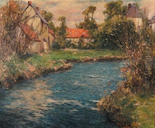 Bord De Riviere Oil Painting by Frederic Ede