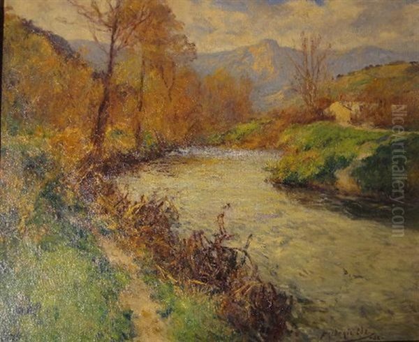 Vue D'une Riviere A L'automne Oil Painting by Frederick Charles Vipont Ede