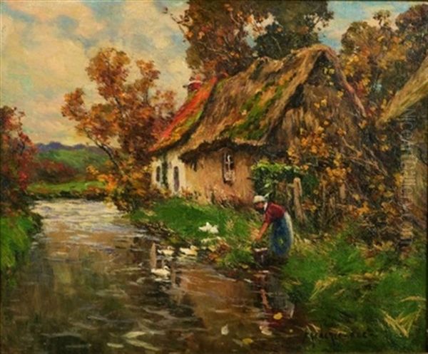 Fetching Water Oil Painting by Frederick Charles Vipont Ede