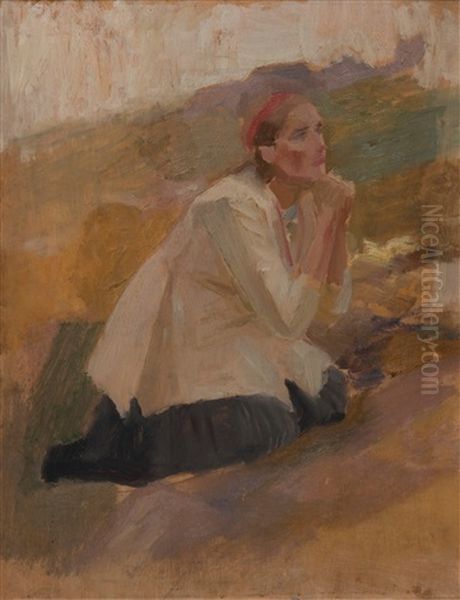 Study Of Mary Magdalene Oil Painting by Albert Edelfelt