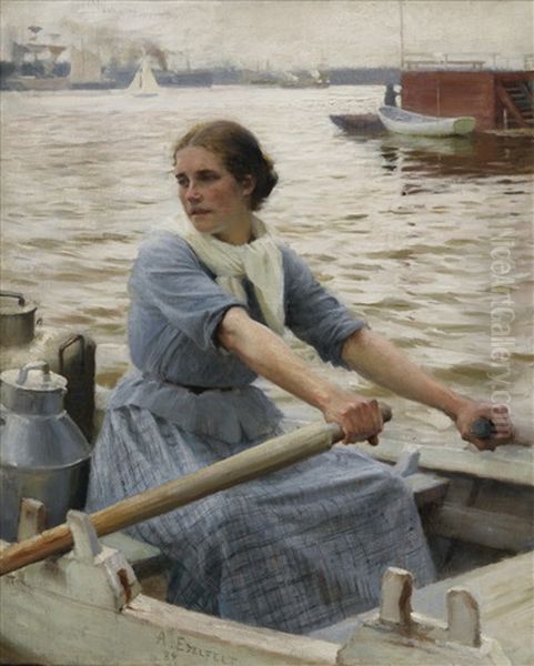 La Laitiere Oil Painting by Albert Edelfelt