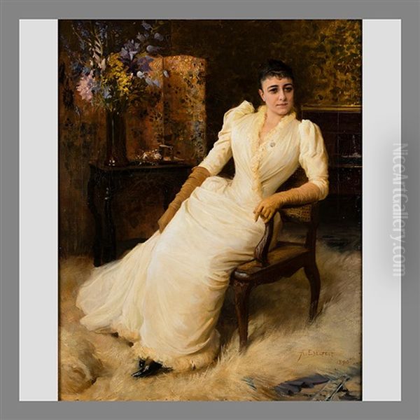 Madame Cohen Oil Painting by Albert Edelfelt