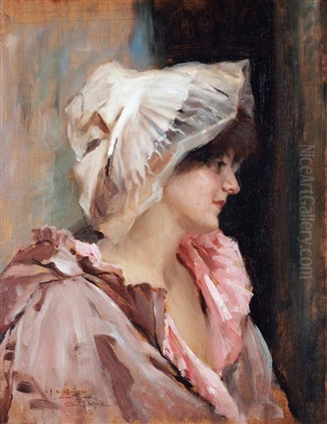 Parisisk Kvinna I Peignoir Oil Painting by Albert Edelfelt