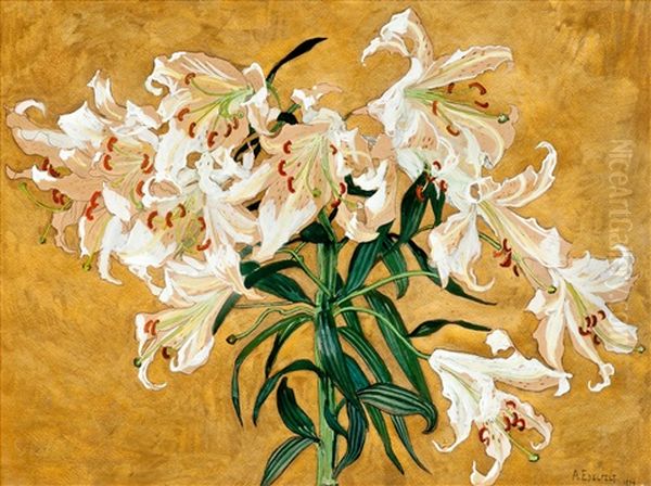 Lilies Oil Painting by Albert Edelfelt