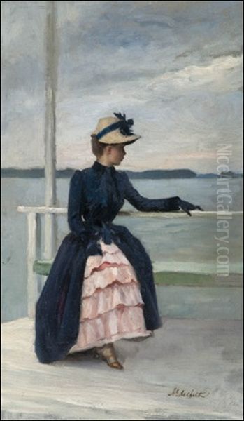 Annie Edelfelt Haikon Laiturilla Oil Painting by Albert Edelfelt