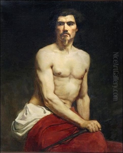 Miesmalli Miekka Kadessa Oil Painting by Albert Edelfelt