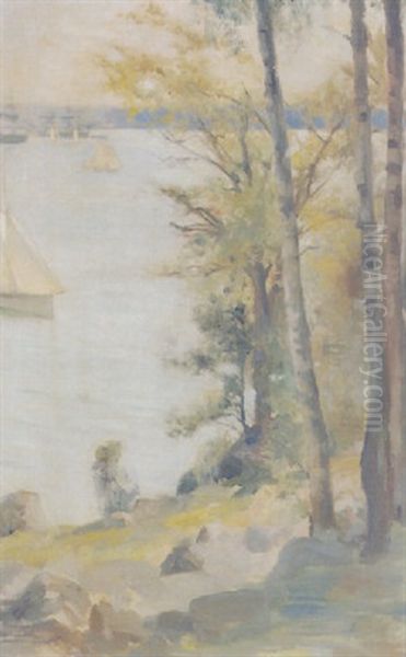 Rantamaisema Haikosta Oil Painting by Albert Edelfelt