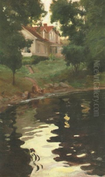 Taiteilijan Huvila Haikossa Oil Painting by Albert Edelfelt