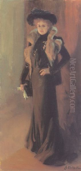 The Opera Singer, Aino Ackte Oil Painting by Albert Edelfelt