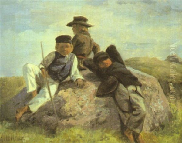 Pojkarnas Vilostund Oil Painting by Albert Edelfelt